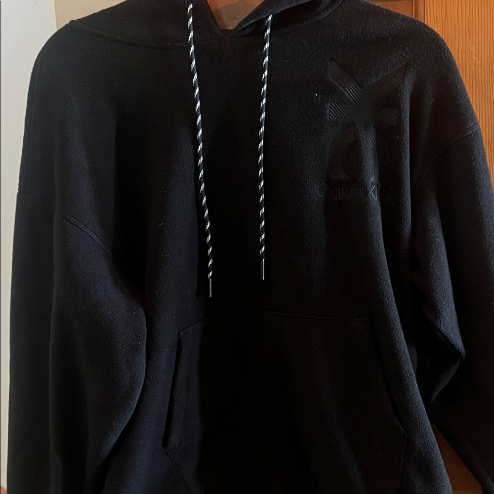 Calvin Klein Black Sweatshirt with Textured Logo